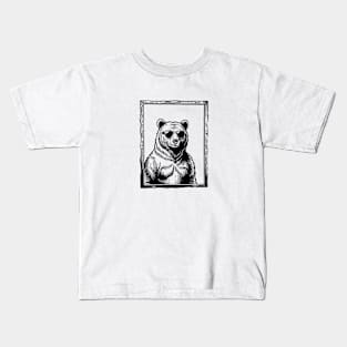 Cool Bear Looks at Itself in the Mirror Kids T-Shirt